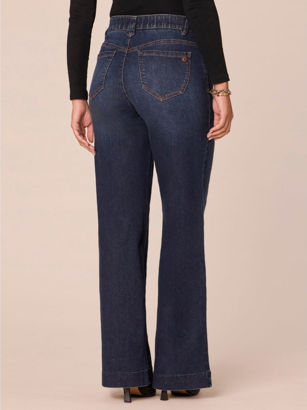 Democracy Wide Leg Jeans Womens 12 High Rise Absolution Stretch Blue Denim - Picture 6 of 15